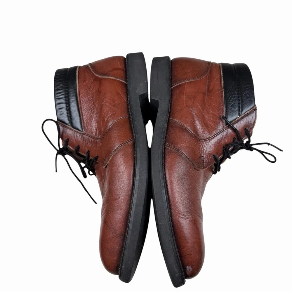 Mason Shoe Men's Brown Leather Ankle Boots Size 10 D Lace-Up Casual‎ Workwear